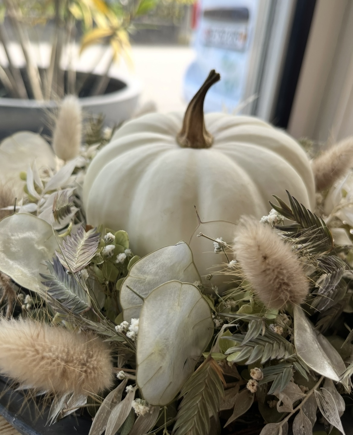 Kranz mit Kürbis